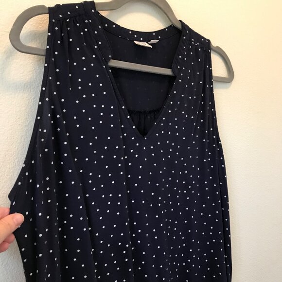 Gap Womens Polka Dot Sleeveless Tank Midi Shift Dress Size L 100% Viscose Casual - Picture 3 of 11